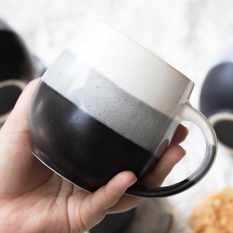 Wave Stoneware Coffee Mug (440 mL Each/Black) - Set of Two media 3