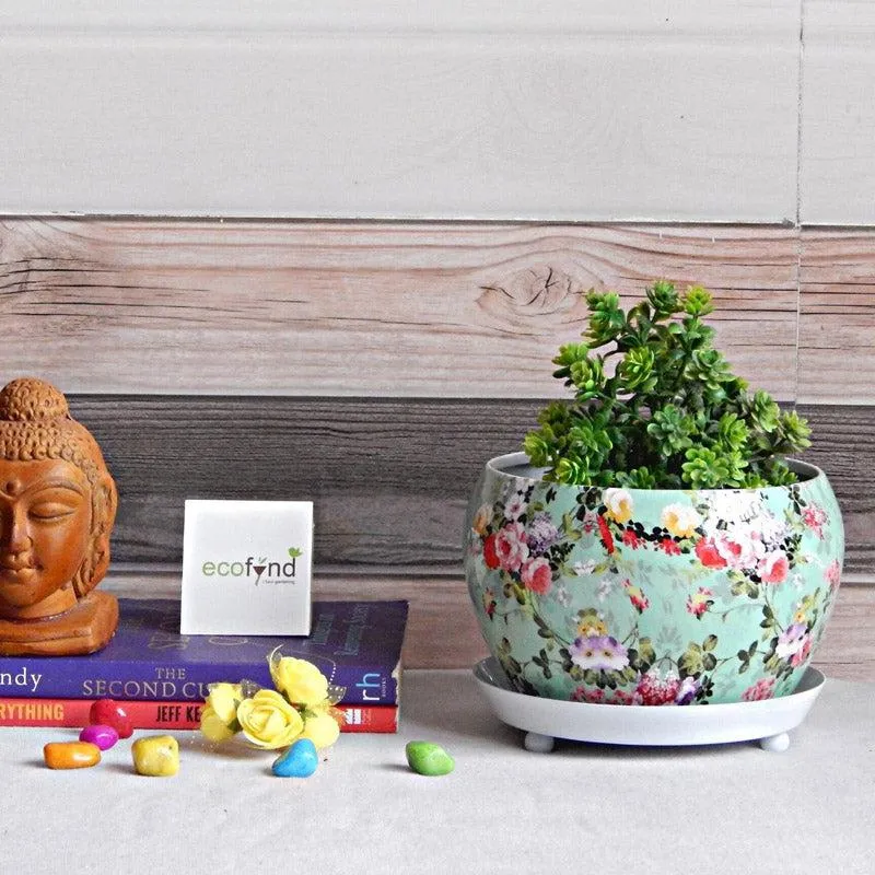 English Garden Planter With Plate - Set Of Two media 2