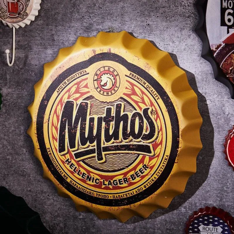 Mythos Bottle Cap Metal Wall Accent media 1