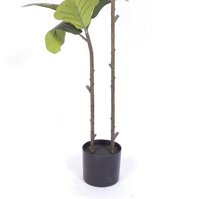 Stylish Fiddle Leaf Fig Artificial Plant With Black Plastic Pot media 6