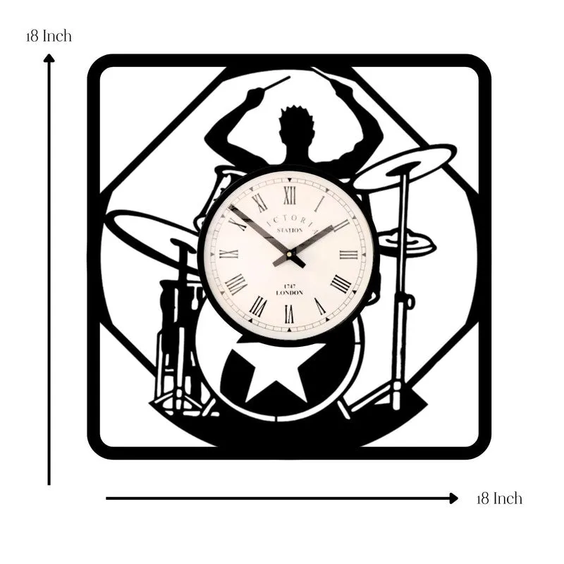 EchoWave Steel Analog Wall Clock - Black media 7