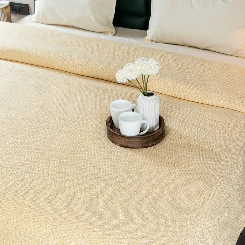 Axis Loom Cotton Bedsheet (Yellow) - 300 TC media 4