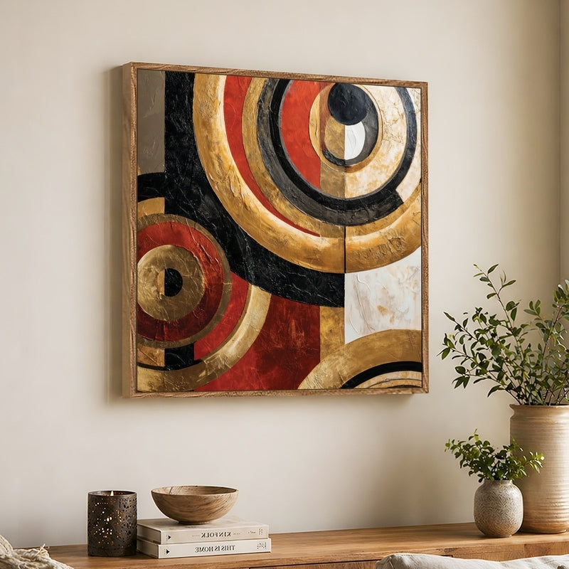 Pattern Curve Canvas Wall Art With Frame
