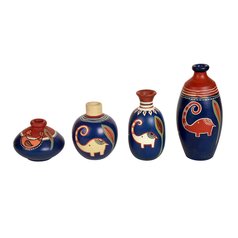 Enaya Ethnic Terracotta Vase - Four Piece Set media 4