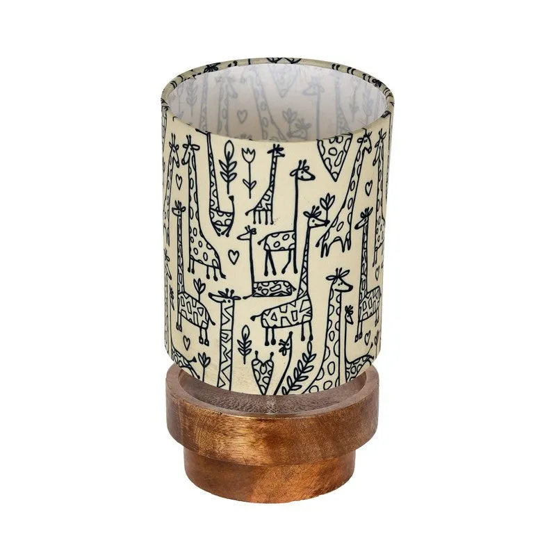 ZenGlow Nordic Style Wooden Table Lamp - Beige,Brown media 4