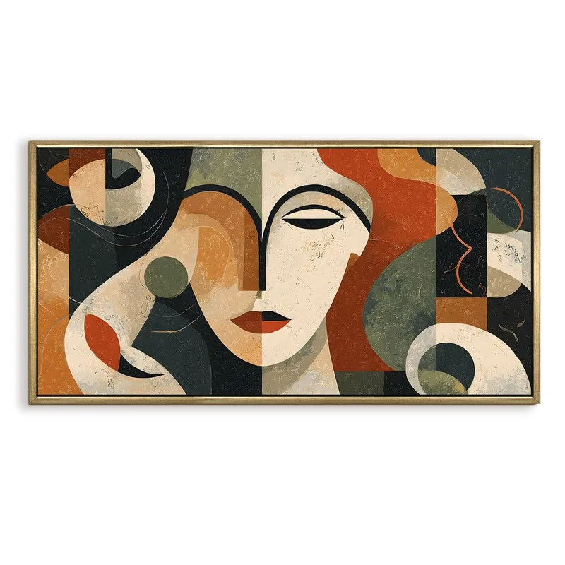 Modern Visage Canvas Wall Painting With Frame media 3