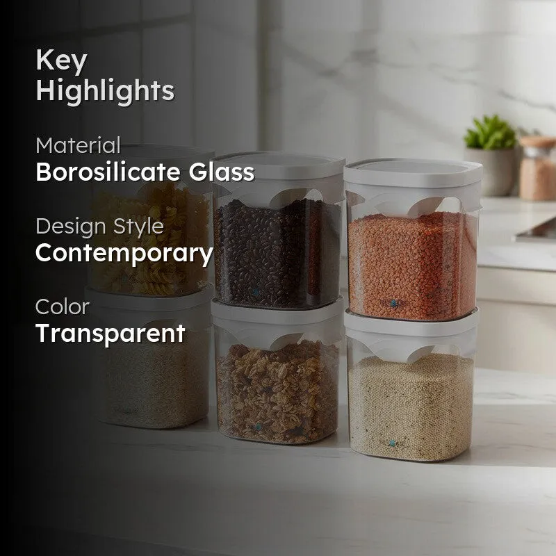 Rioware Fresh Lume Borosilicate Glass Jar (450 mL Each) - Set Of Six media 2