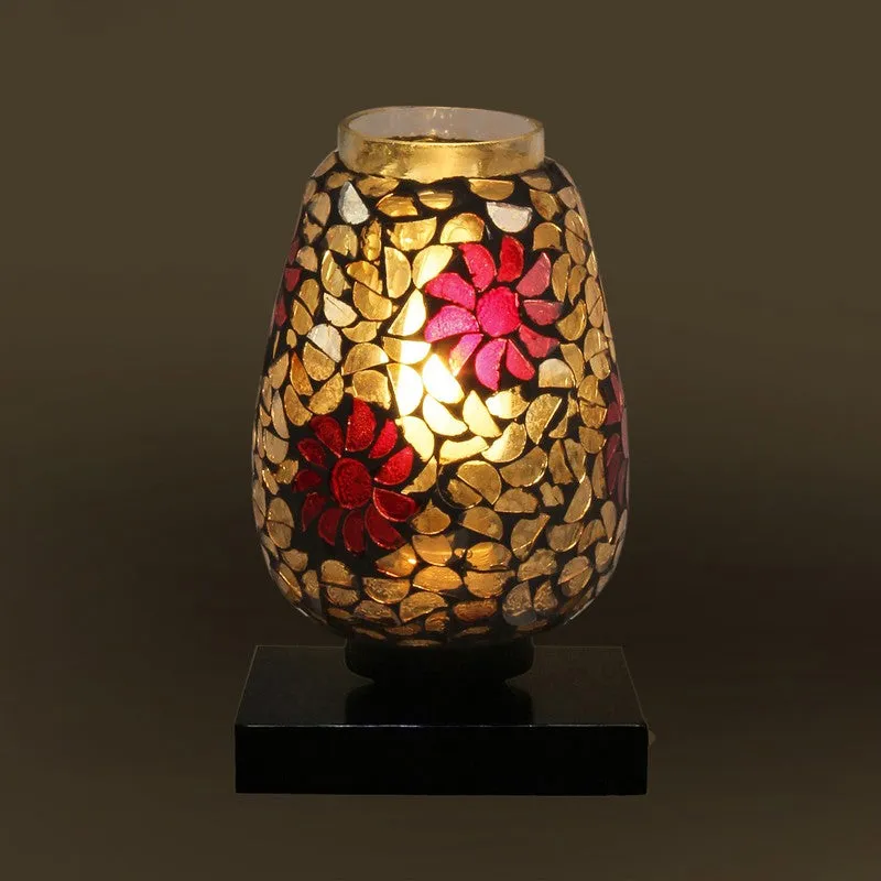 Sparkleon Mosaic Glass Table Lamp With Wooden Base - Multicolor media 8