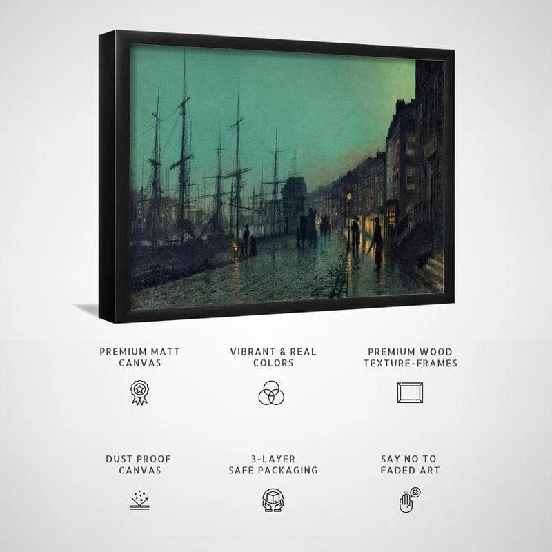 Shipping On The Clyde By John Atkinson Grimshaw - Black Frame media 6