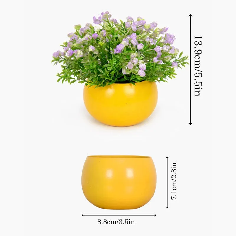 Velveta Artificial Rose Flower Plant With Pot (Violet) - 14CM media 6
