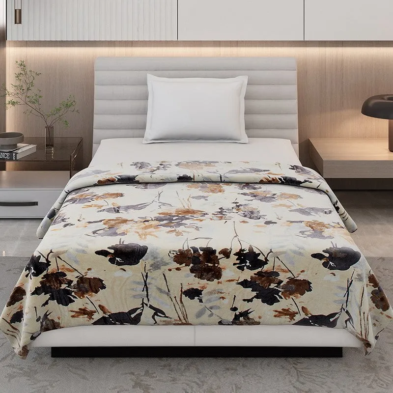 Monte Carlo Beaura Floral Print Polyester Blanket (Multicolor) - 350 GSM media 4