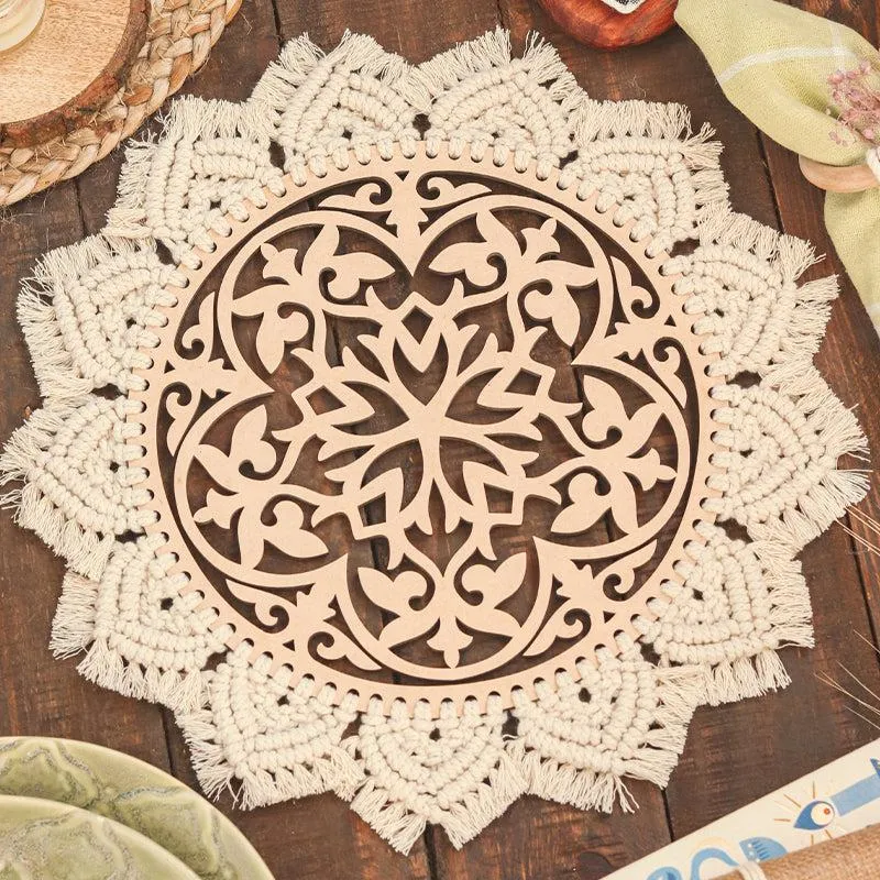 Boho Artsy Handcrafted Macrame Placemat - Single Piece media 3