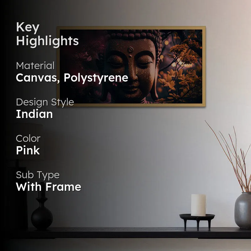 Serene Buddha Joy Canvas Wall Painting With Frame media 2