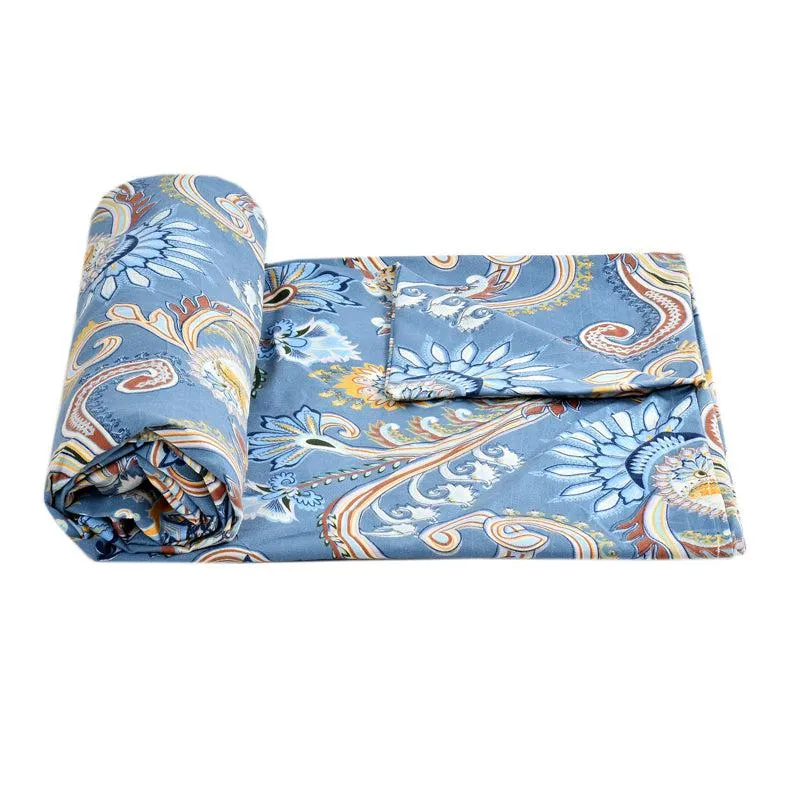 Rajput Weaves Ethnic Cotton Duvet Cover (Blue) - 210 TC media 5