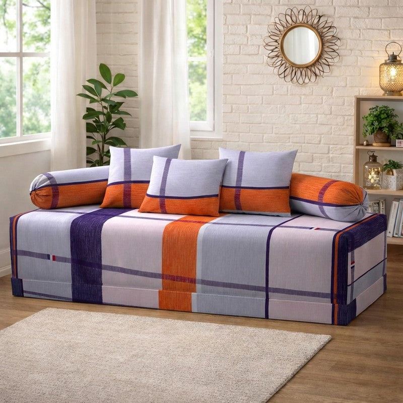 Tavora Printed Diwan Set - Six Piece Set