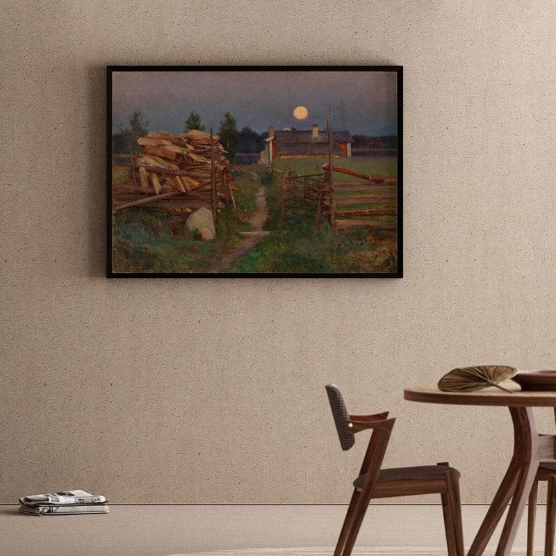 Summer Night Moon By Eero J?rnefelt - Black Frame