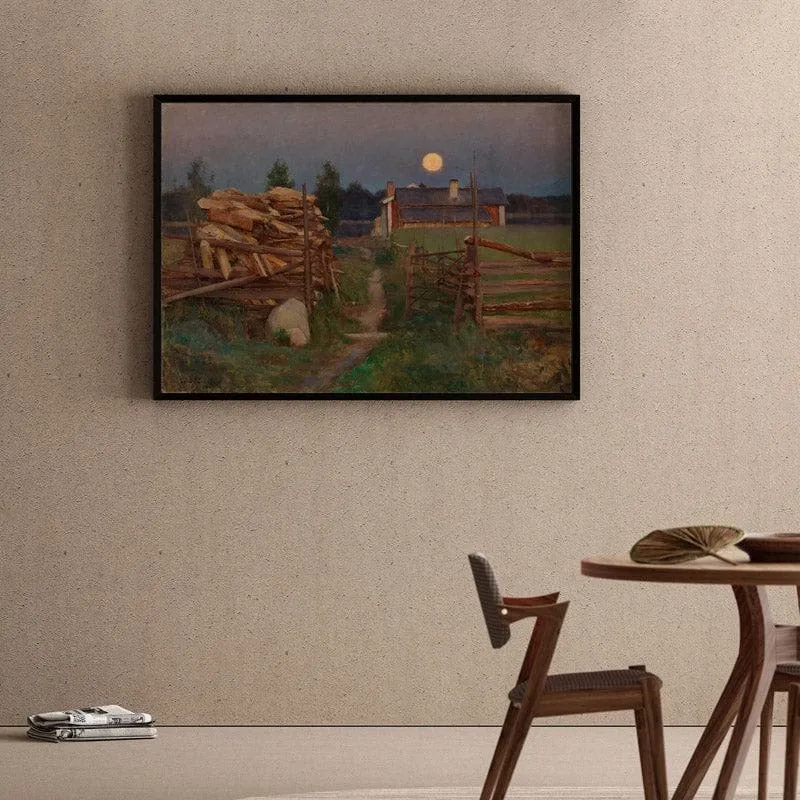 Summer Night Moon By Eero J?rnefelt - Black Frame media 1