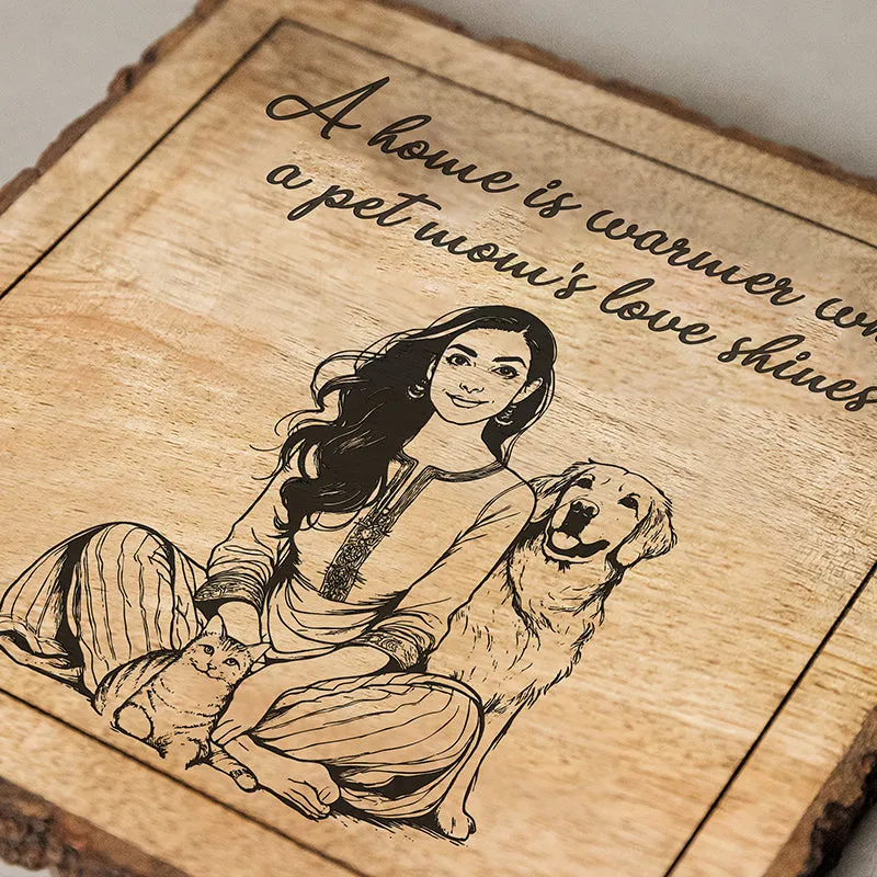 Pet Mom's Love Wood Showpiece - Square media 4