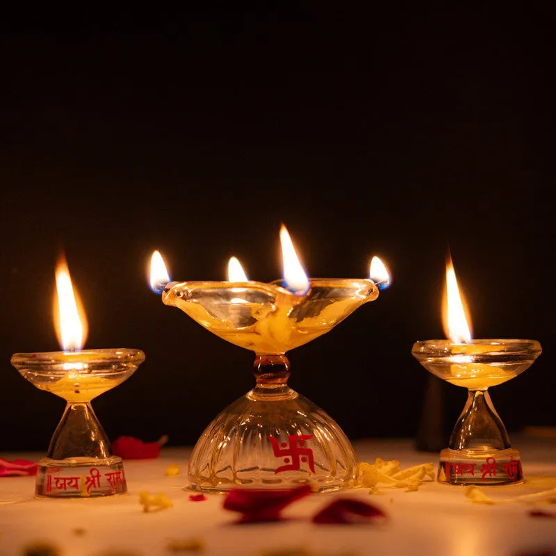 RadiantAura Designer Festive Diya - 3 Piece Set media 4