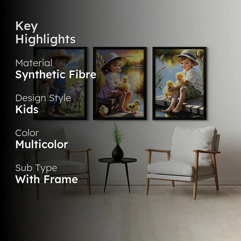 Playful Pastures Wall Art With Frame - Set Of Three media 2