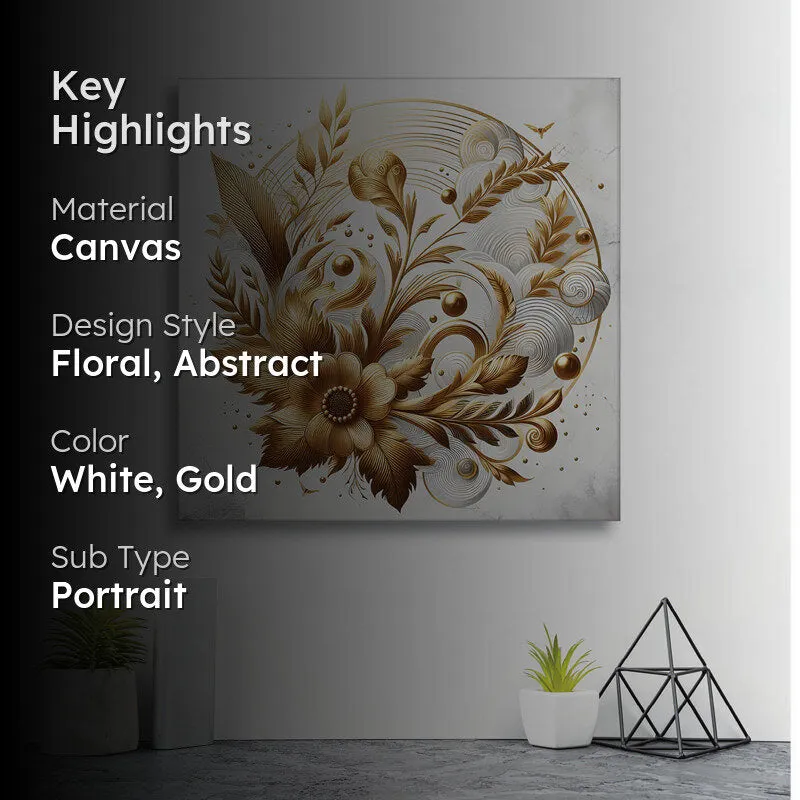 Golden Bloom Lumina Wall Painting media 2