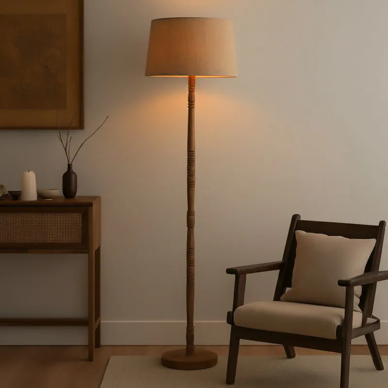 Elfin Neo Wooden Floor Lamp - Beige media 1