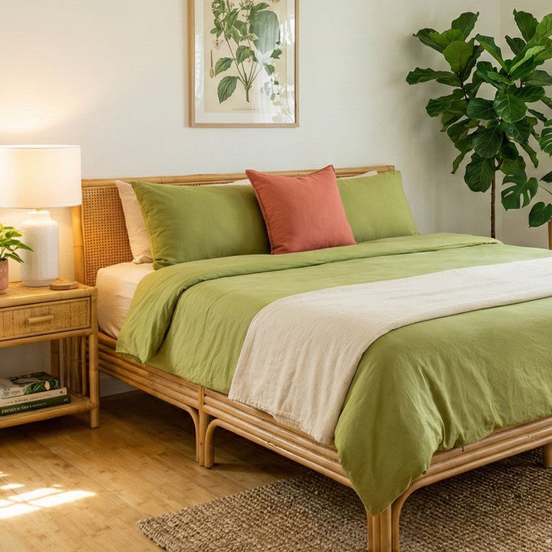 Cotton Candy Cotton Bedsheet (Moss Green) - 210 TC media 3