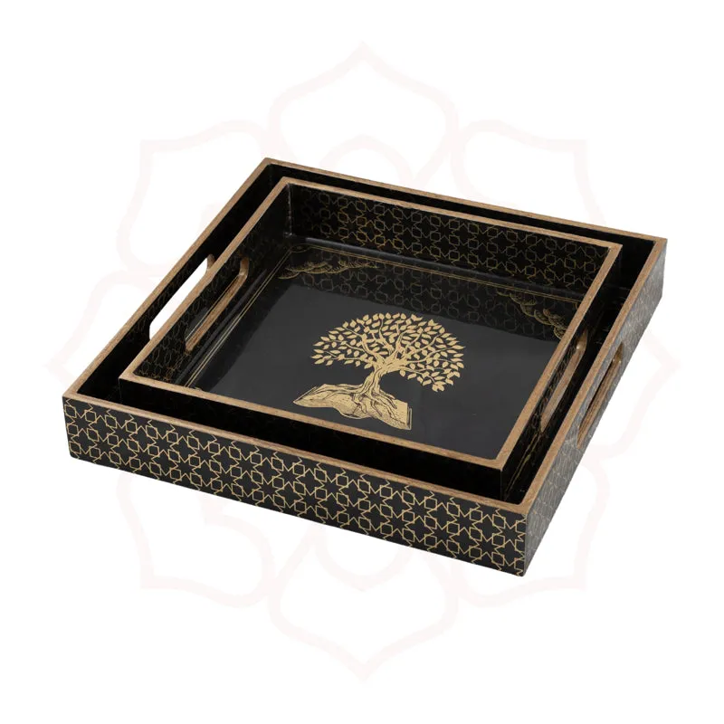 Vriksha Squre Serving Tray - Set Of Two media 5