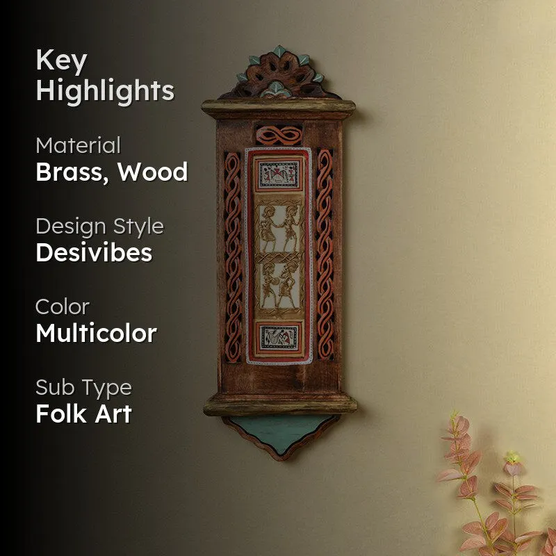 Aranya Aalap Brass & Wood Wall Accent media 2