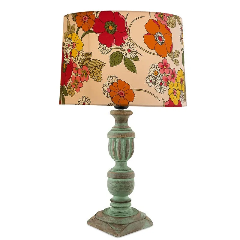 PetalDrape Wooden Table Lamp media 5