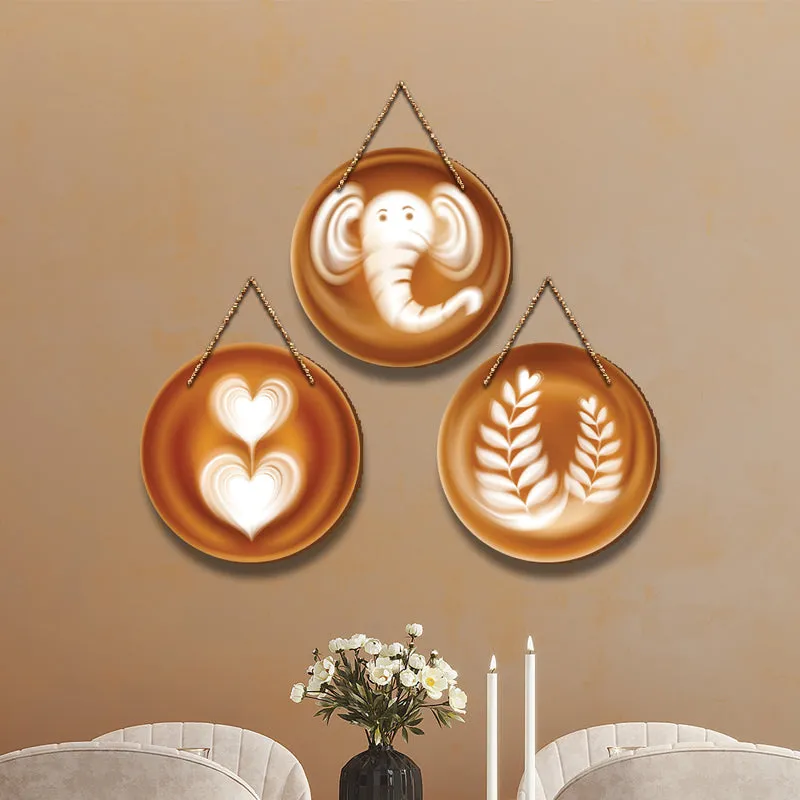 Coffee Doodles Wood MDF Wall Hanging - Set Of Three media 1