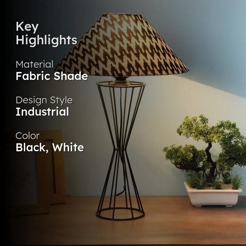 Chevronic Briar Fabric Table Lamp - Black,White media 2
