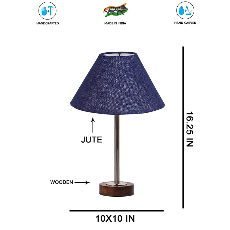 Sienna II Rodin Wooden Table Lamp - Blue,Silver,Brown media 7