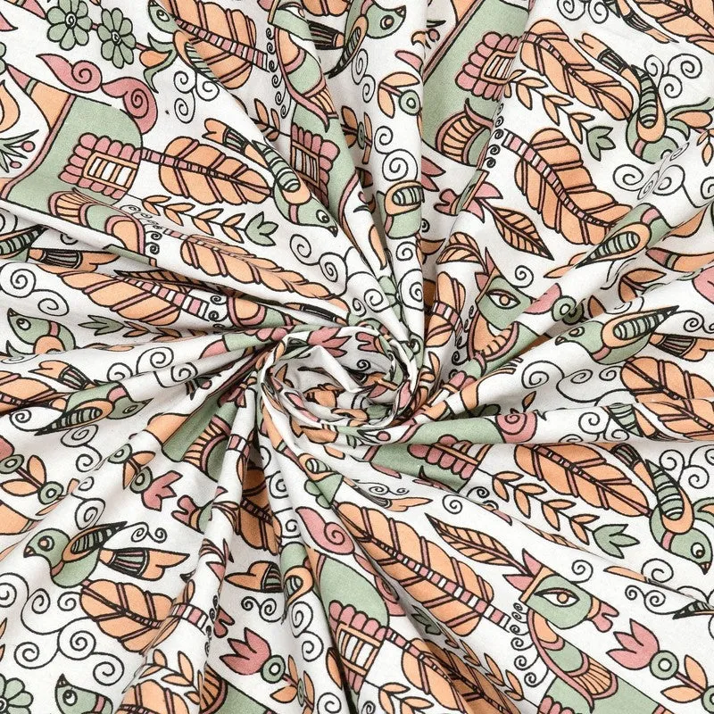 Heritageix Cotton Bedsheet (Orange,Green) - 240 TC media 6