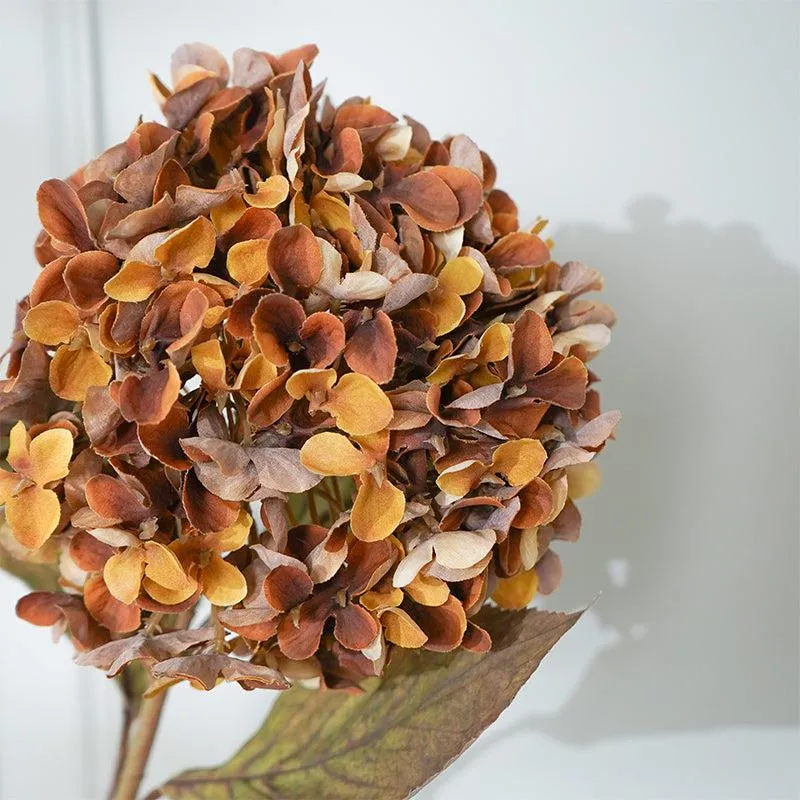 Faux Autumn Hydrangea Flower Stick (Dark Brown) - 26 CM media 4