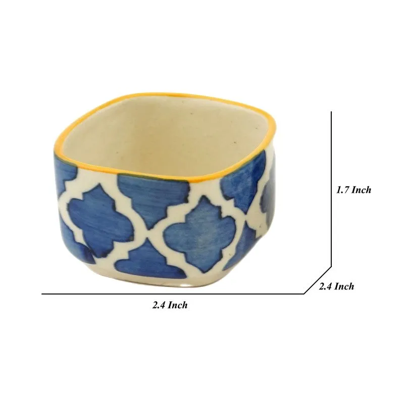 Dinea Ceramic Dip Bowls (Blue,Yellow ,40 mL Each) - Set Of Six media 8