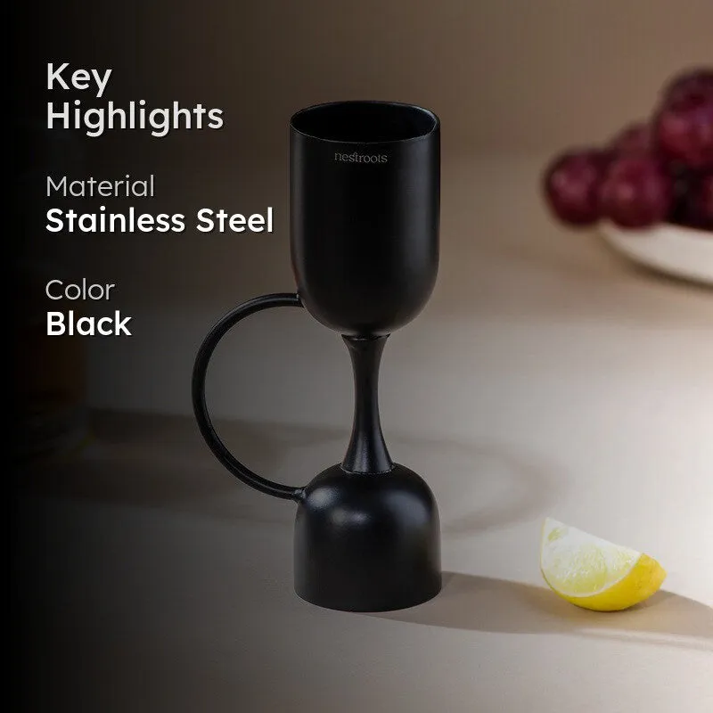 The Fine Measure Stainless Steel Jigger (Black) - 30 ML/60 ML media 2