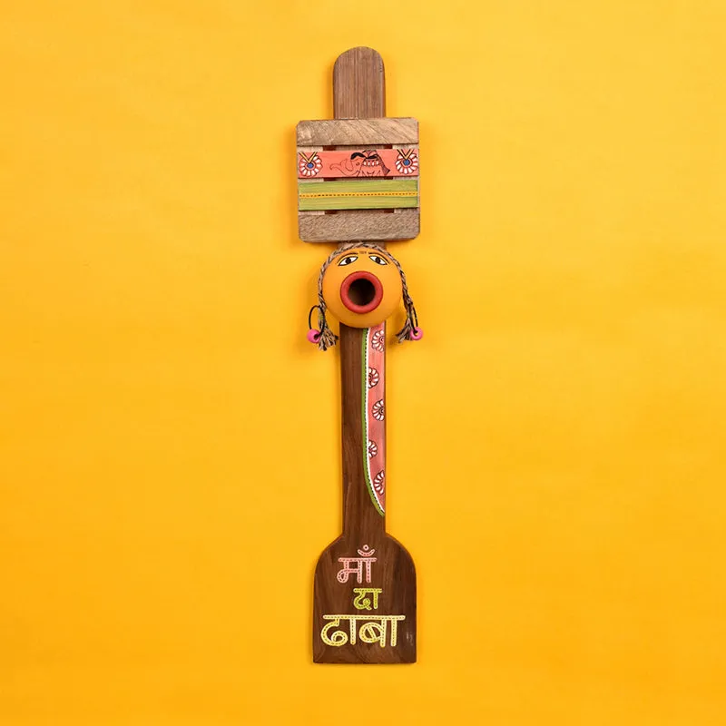 Maa Ka Dhaba Handcrafted Wooden Wall Accent media 1