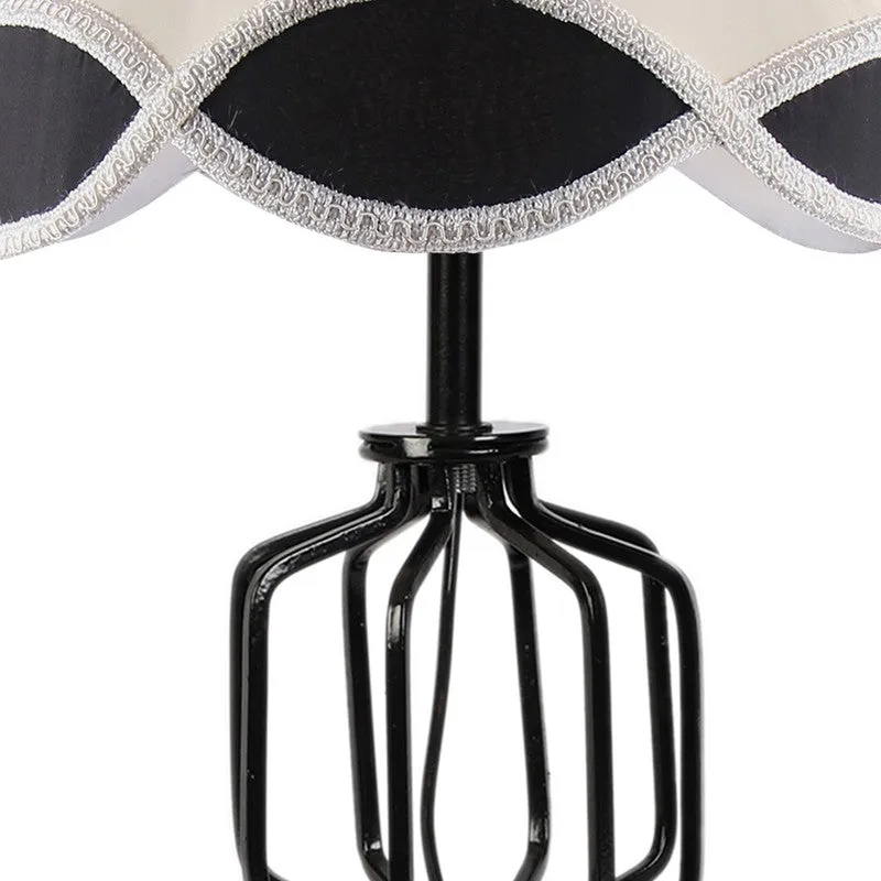 Auryne Cotton Table Lamp With Wooden Base - Ivory media 8