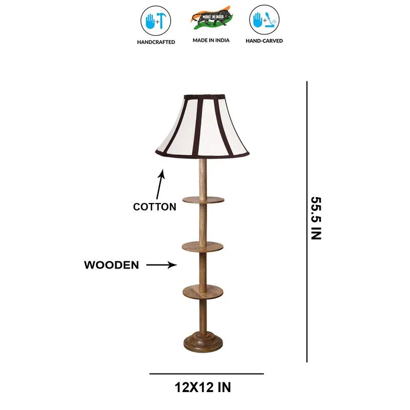 ConeEdge Elite Wooden Floor Lamp - White & Black media 8