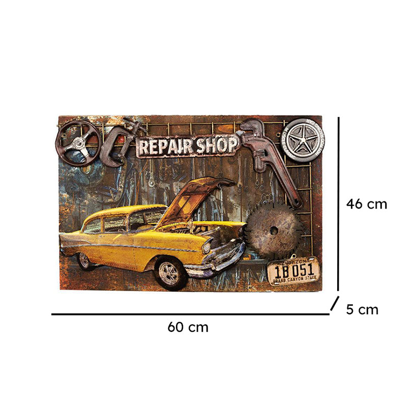 Retro Yellow Cab Wood & Metal Wall Accent media 5
