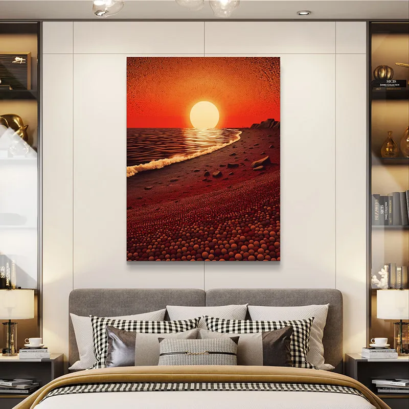 Sunset Waves Wall Painting media 1