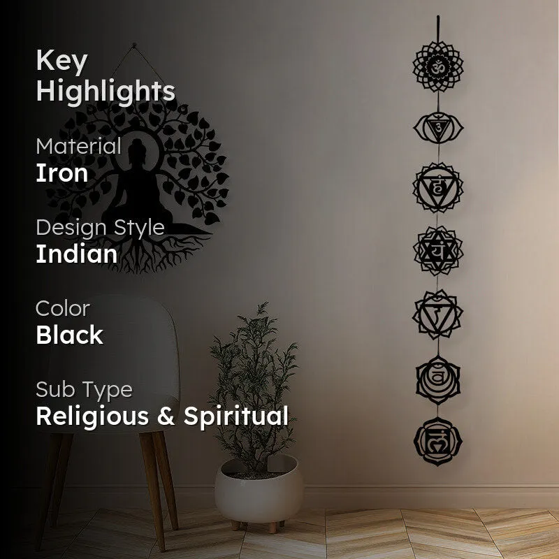 Bodhisatva and Seven Chakras Iron Wall Accent - Set Of Two media 2