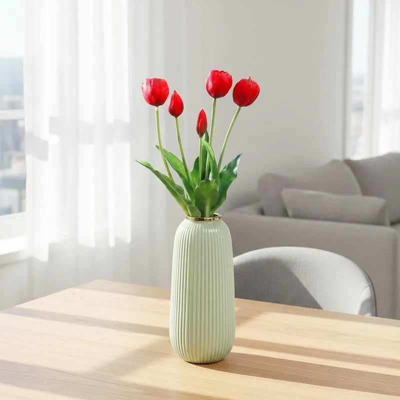 Tulip Artificial Flower Bunch - Red media 1