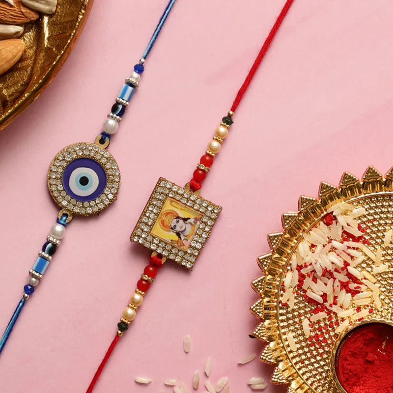 Shri Ram Rakhi with Roli Chawal - Three Piece Set media 3