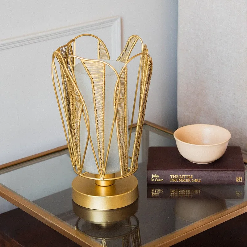 Orange Tree Aponi Mild Steel Table Lamp - Gold media 2