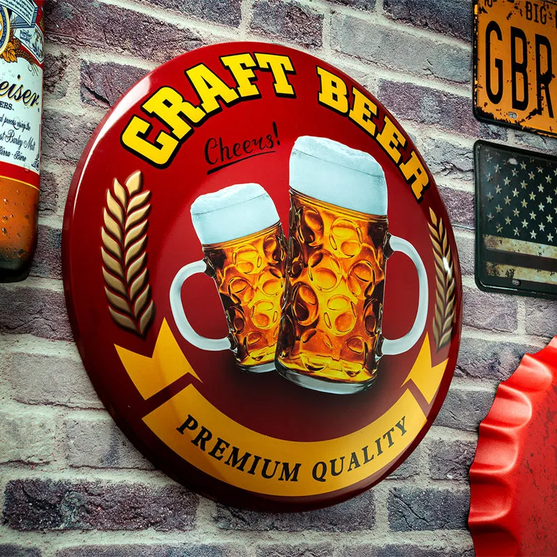 Craft Beer Button Metal Wall Accent media 1