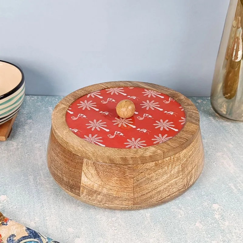 Rasva II Wood Roti Box - Red media 9