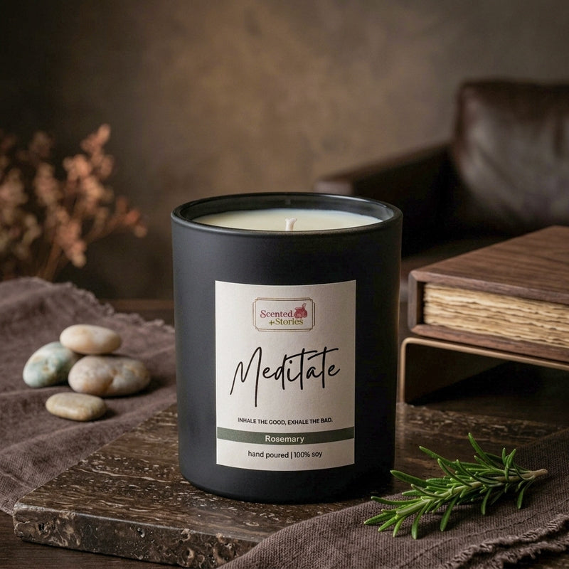 Meditate Scented Soy Wax Candle media 4