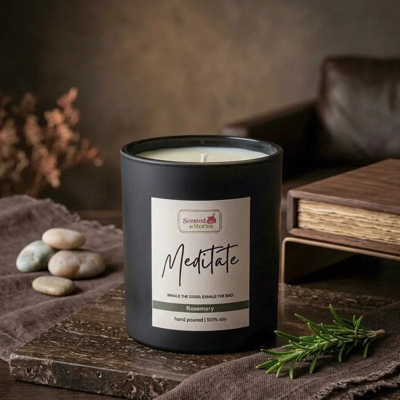 Meditate Scented Soy Wax Candle media 4